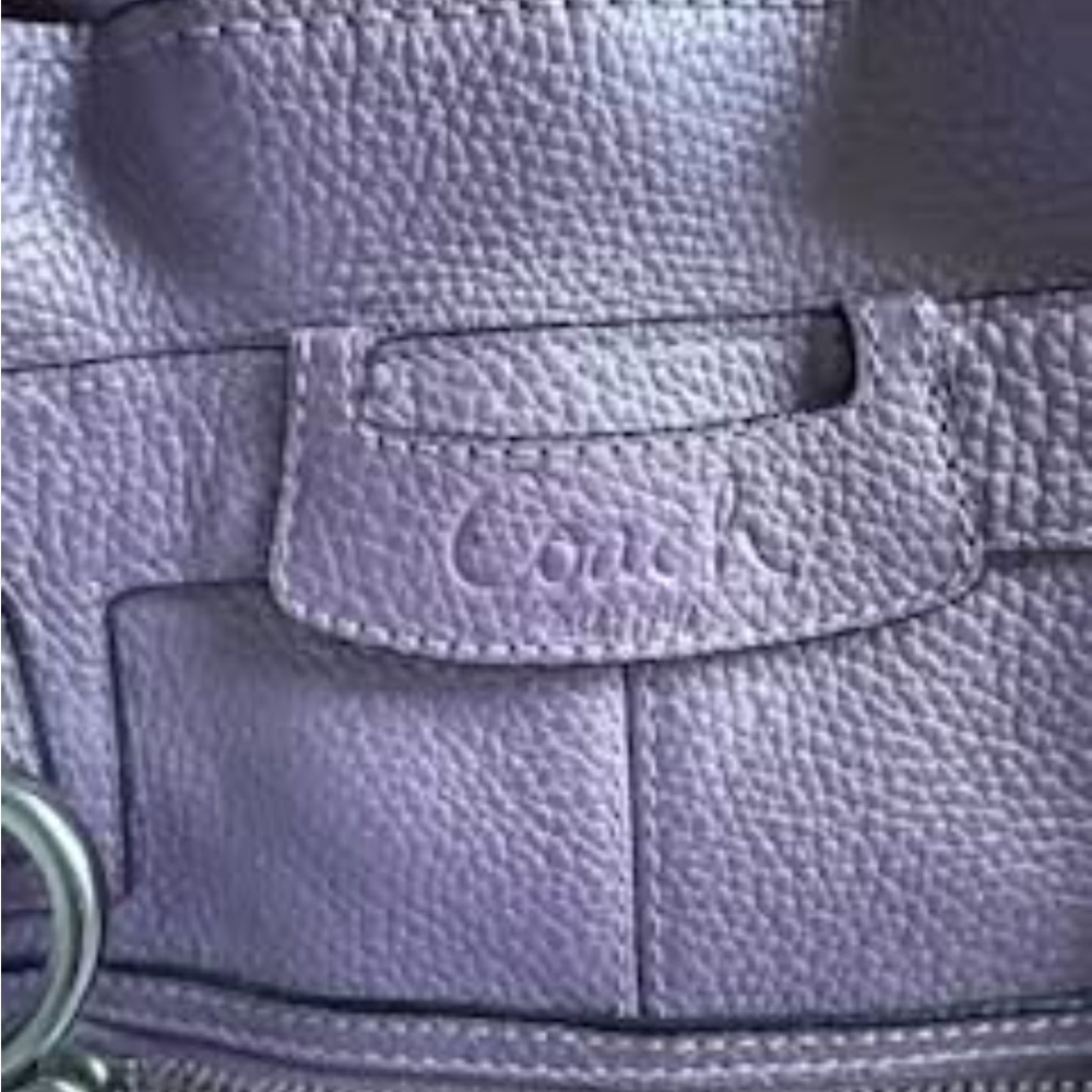 Coach Pebbled Leather Shoulder Bag in Lavender Purple